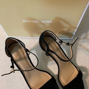 Michael Kors Black Suede Peep Toe